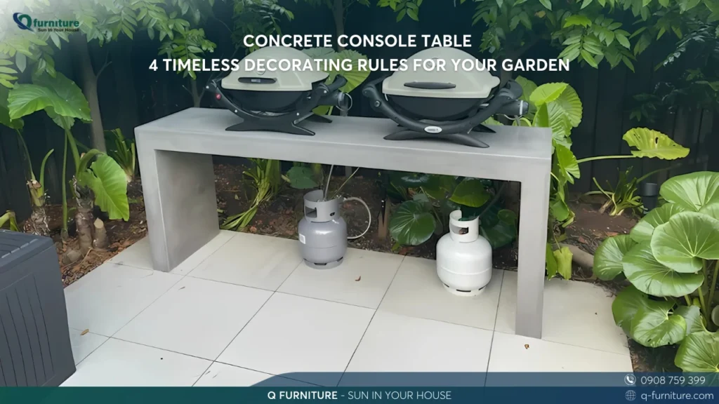 CONCRETE CONSOLE TABLE - 4 TIMELESS DECORATING RULES FOR YOUR GARDEN