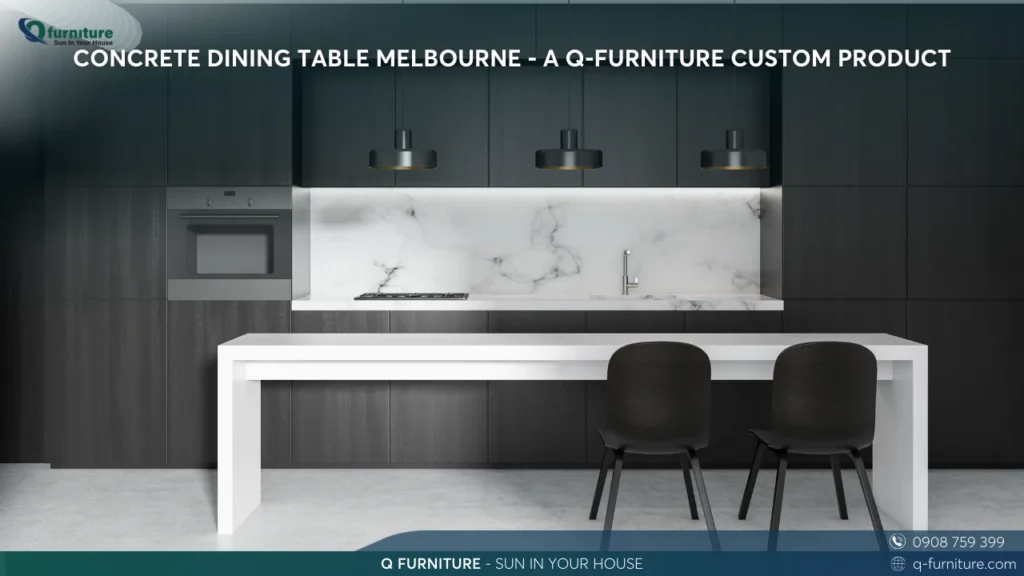CONCRETE DINING TABLE MELBOURNE - A Q-FURNITURE CUSTOM PRODUCT