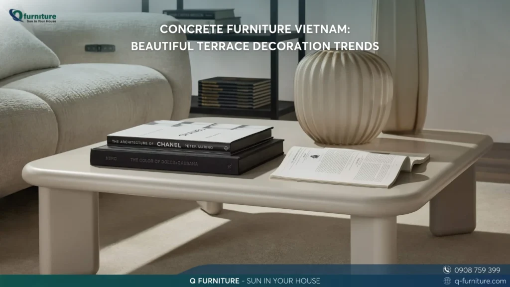 CONCRETE FURNITURE VIETNAM BEAUTIFUL TERRACE DECORATION TRENDS