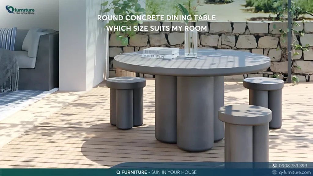 ROUND CONCRETE DINING TABLE - WHICH SIZE SUITS MY ROOM