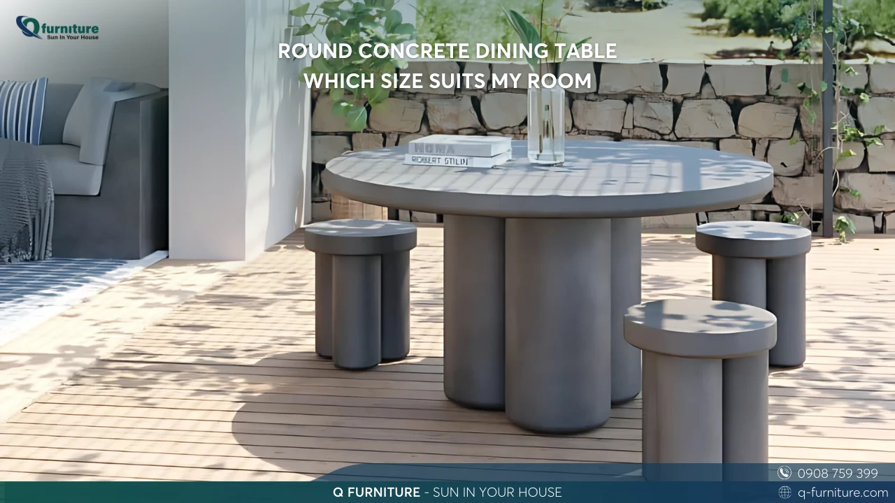ROUND CONCRETE DINING TABLE - WHICH SIZE SUITS MY ROOM