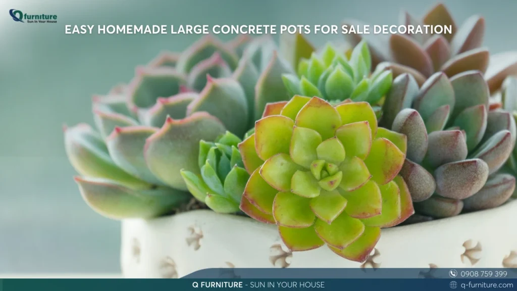 EASY HOMEMADE LARGE CONCRETE POTS FOR SALE DECORATION