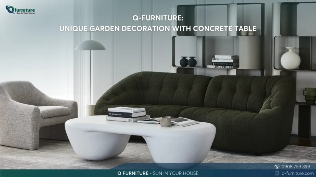 Q-FURNITURE UNIQUE GARDEN DECORATION WITH CONCRETE TABLE