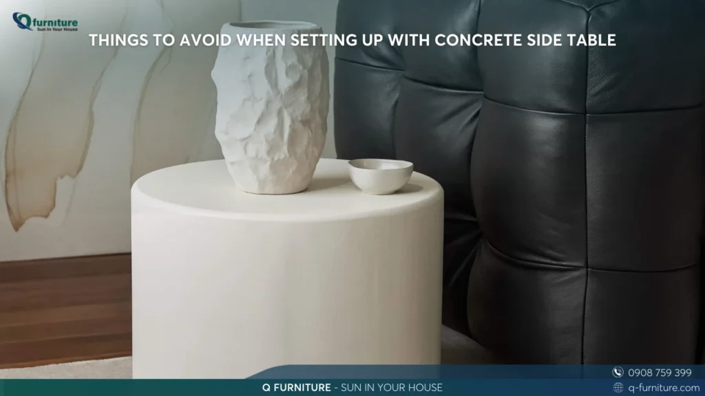THINGS TO AVOID WHEN SETTING UP WITH CONCRETE SIDE TABLE
