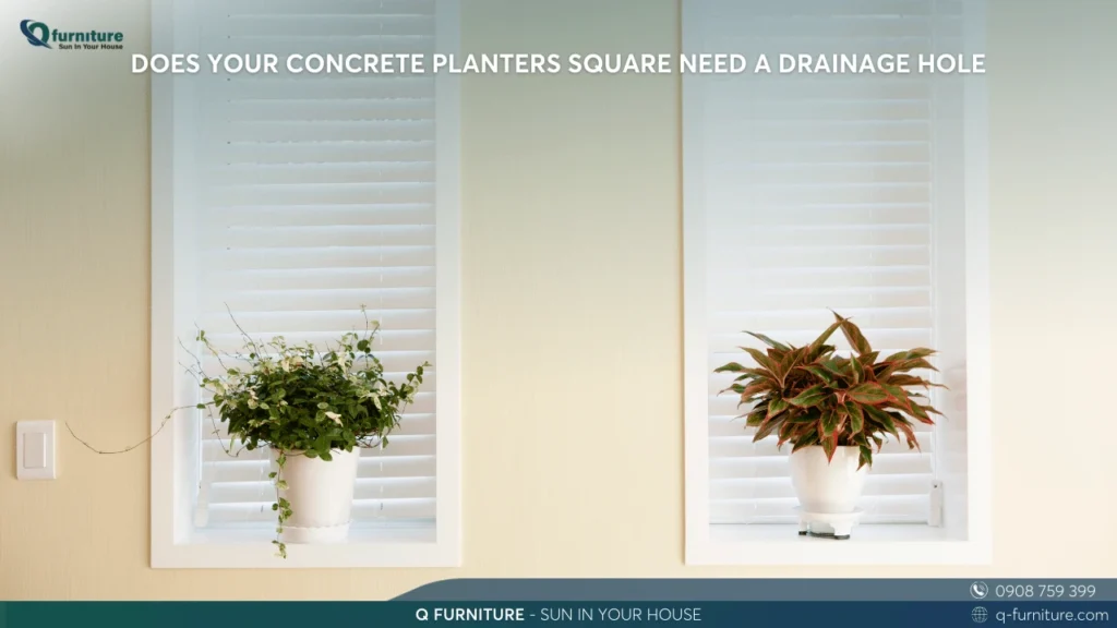 DOES YOUR CONCRETE PLANTERS SQUARE NEED A DRAINAGE HOLE