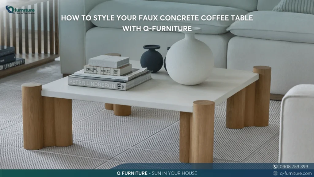 HOW TO STYLE YOUR FAUX CONCRETE COFFEE TABLE WITH Q-FURNITURE