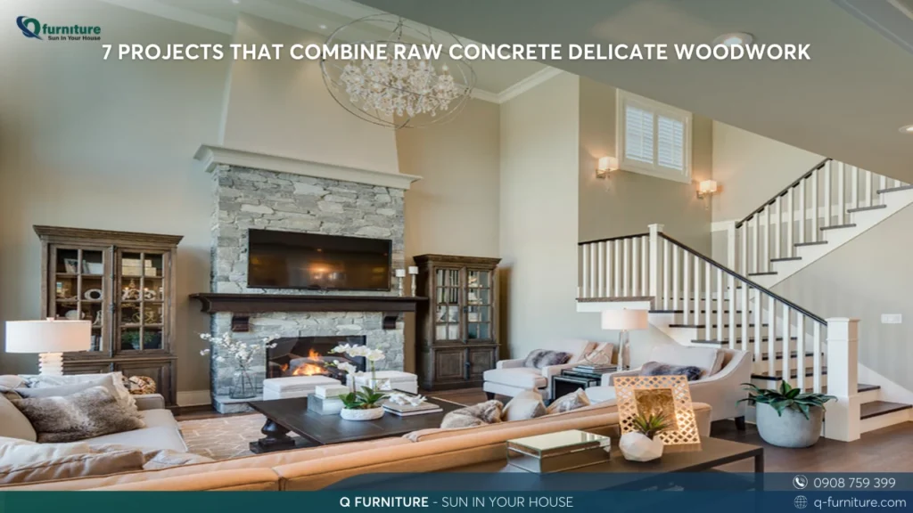 7 PROJECTS THAT COMBINE RAW CONCRETE DELICATE WOODWORK