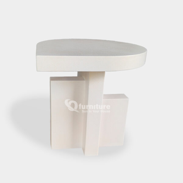 Concrete Lamp Table - Side Table - White