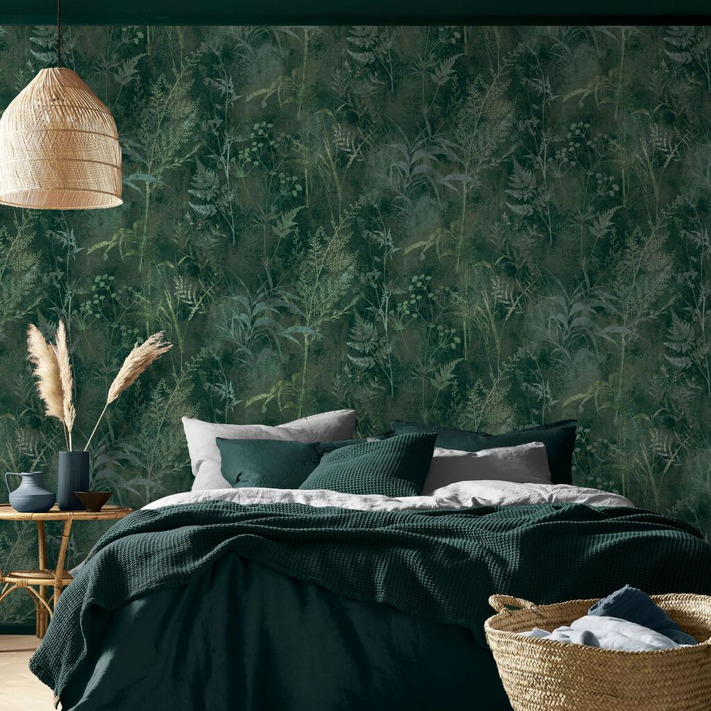 Using Wallpaper making a statement point for bedroom.