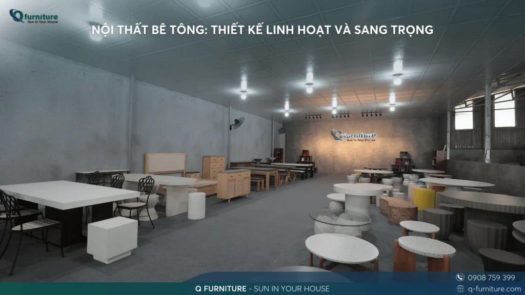 NỘI THẤT BÊ TÔNG THIẾT KẾ LINH HOẠT VÀ SANG TRỌNG