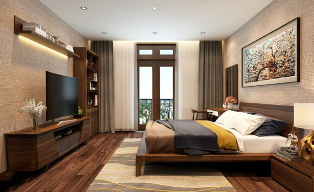 Ứng dụng của gỗ óc chó trong thiết kế nội thất phòng ngủ hiện đại