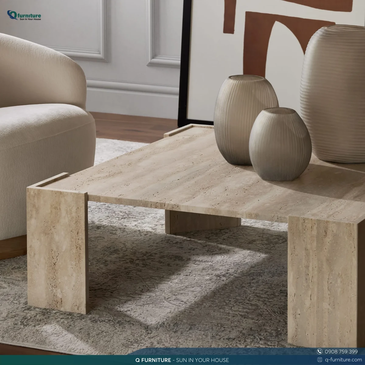 QF Ammira - Travertine Coffee Table (5)
