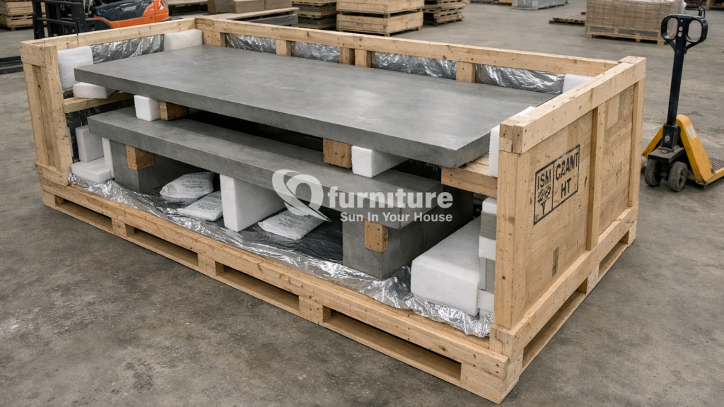 Shipping Heavy Wood-Concrete Furniture from Vietnam: Packaging Solutions & Cost Optimization